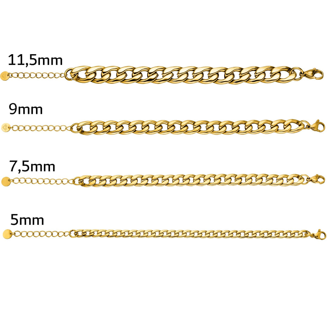 Gourmet Armbänder gold verschiedene Breiten wasserfest