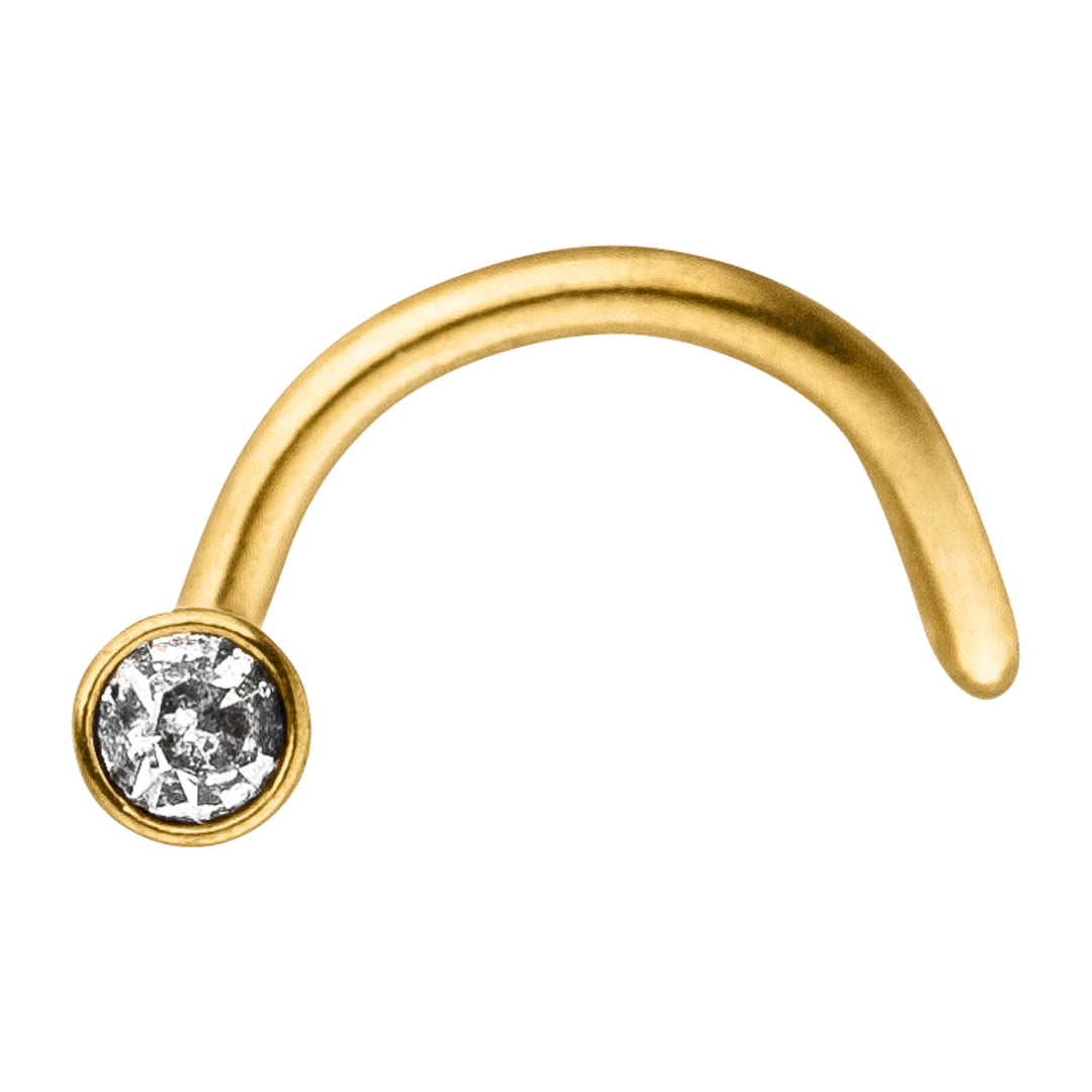 Goldener Spiral Nasenstecker 316L Edelstahl 18K vergoldet