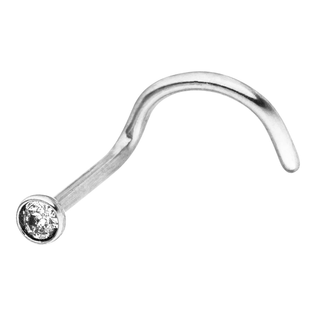 Spiral Nasenstecker Silber Chirurgenstahl Zirkonia Stein