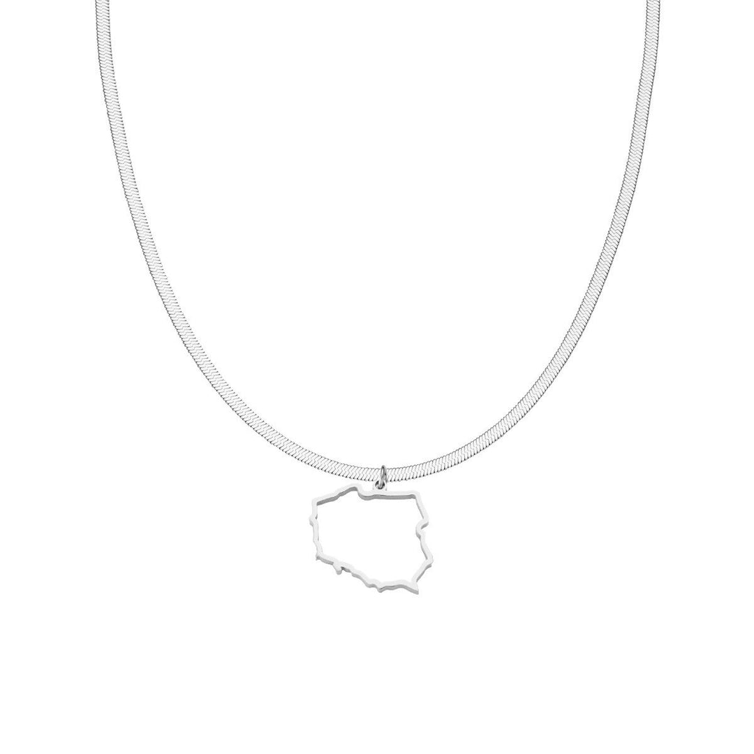 Polenkette silber sleek Länderkette polnisch Umriss