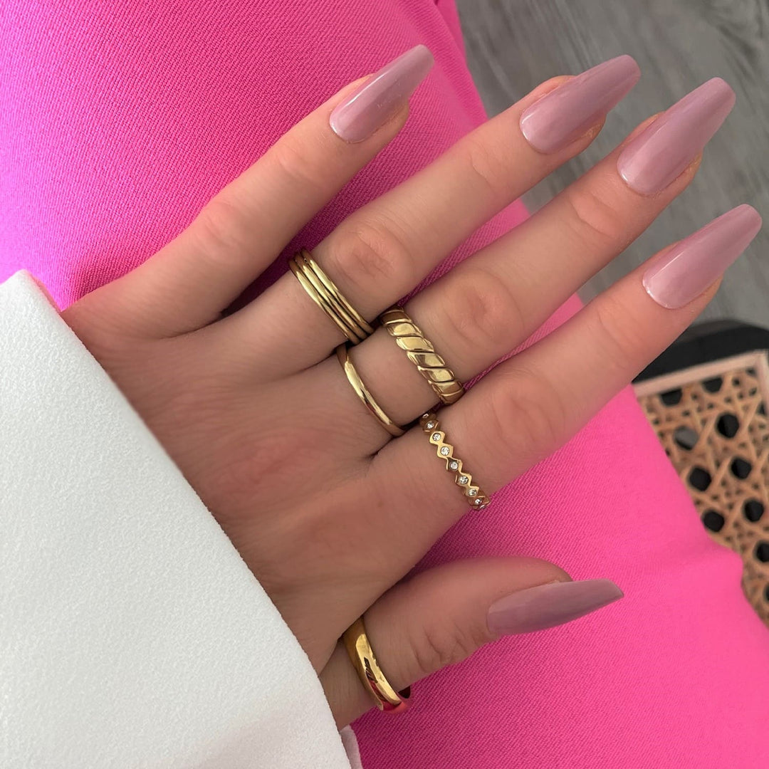 Dezente Ringe 18K vergoldet schlicht wasserfest Damen