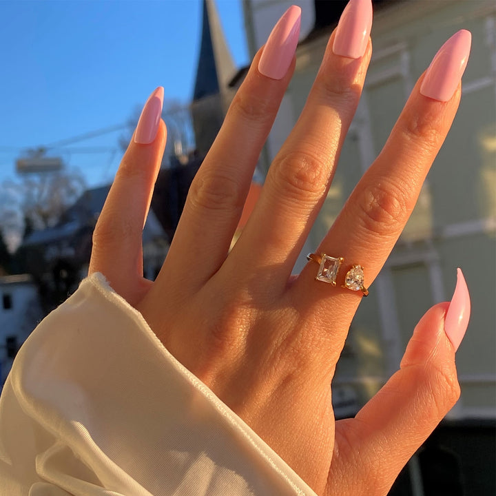 Kylie Jenner Ring Edelstahl mit Zirkonia 2 Steine