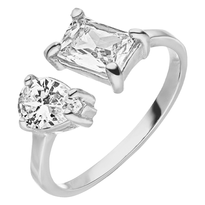 Wasserfester Ring mit zwei Steine Kylie Jenner Ring