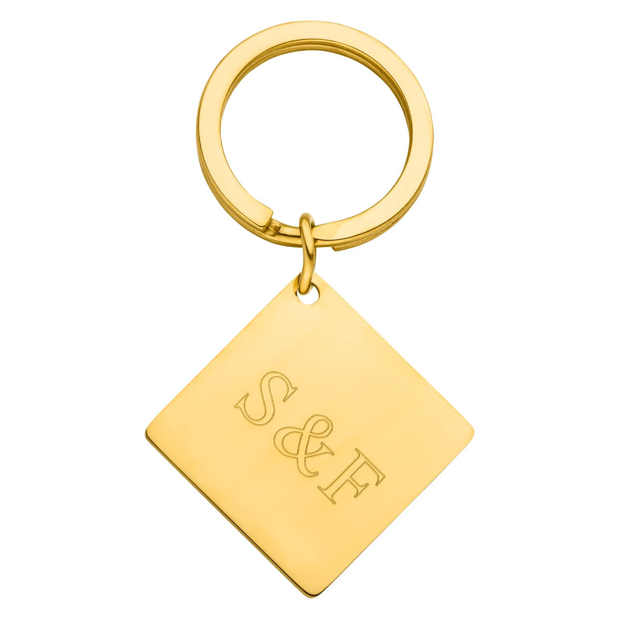 Personalisierter Schlüsselanhänger mit Gravur 18K vergoldet