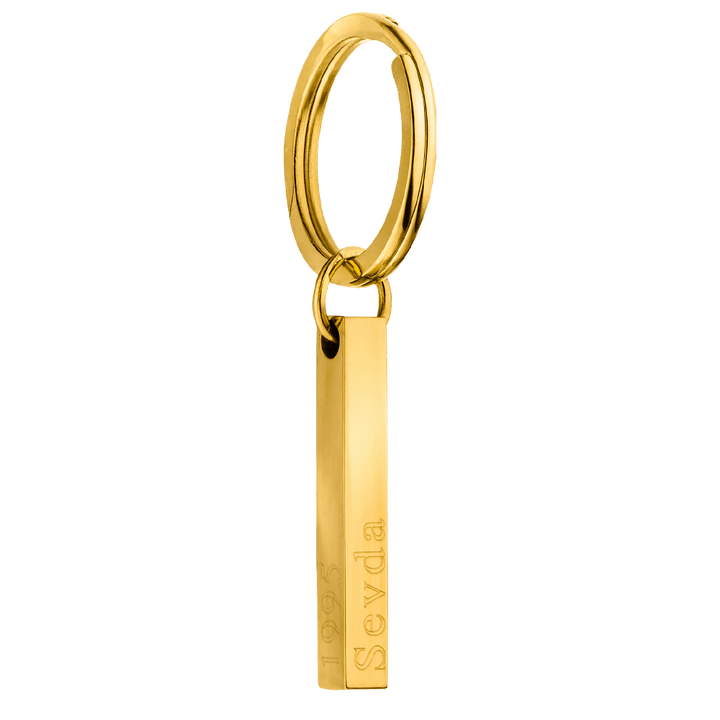 Gravierbarer Schlüsselanhänger 18K vergoldet Barren Anhänger personalisiert