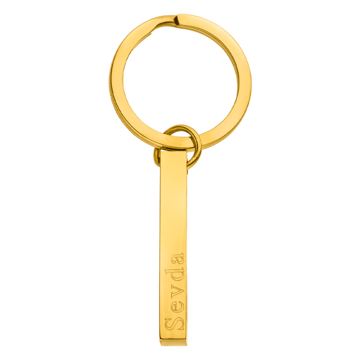 Personalisierter Schlüsselanhänger Barren graviert Stab Anhänger 18K vergoldet
