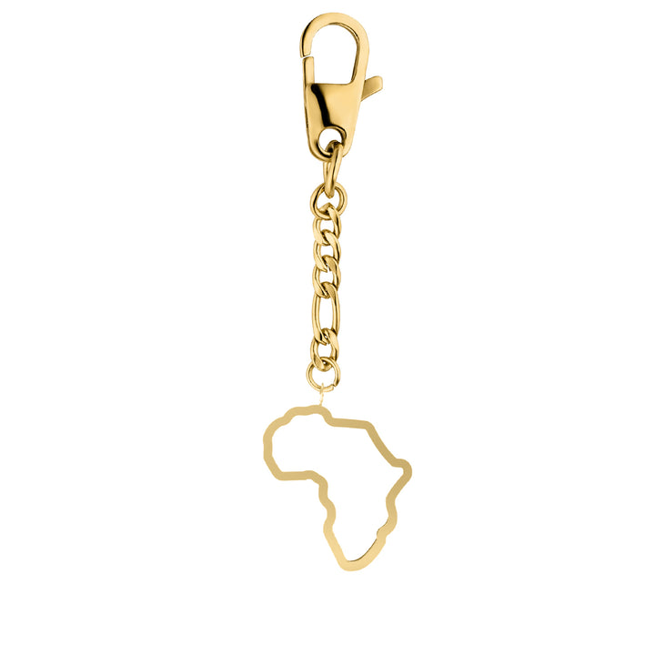 Afrika Schlüsselanhänger gold Afrikanischer Umriss Edelstahl 18K vergoldet