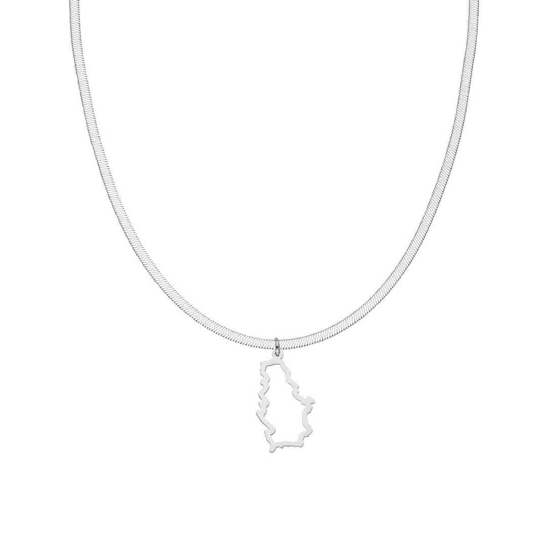 Serbien Landkette Umriss Silber Serbischer Landanhänger 