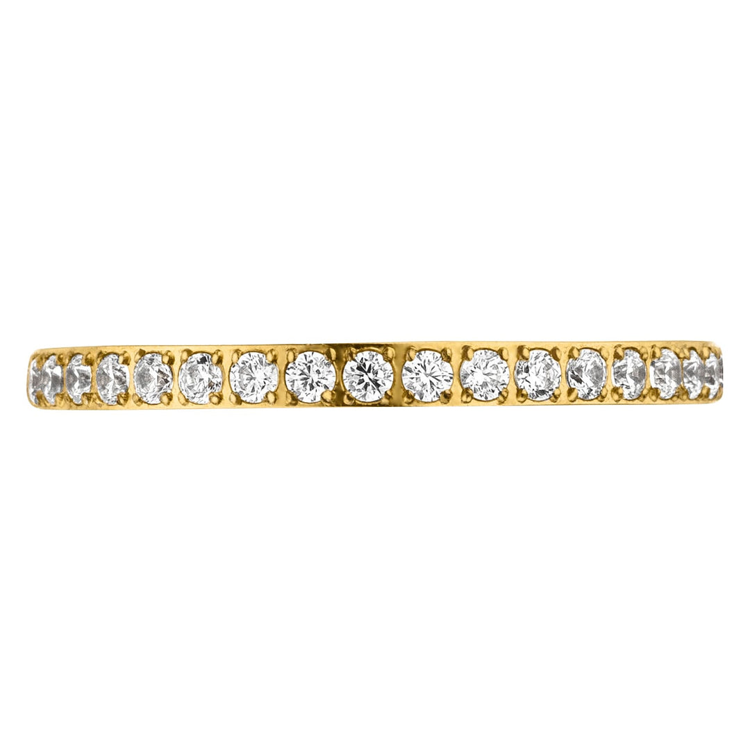 Dünner Zirkonia Ring 18K vergoldet Chirurgenstahl wasserfest