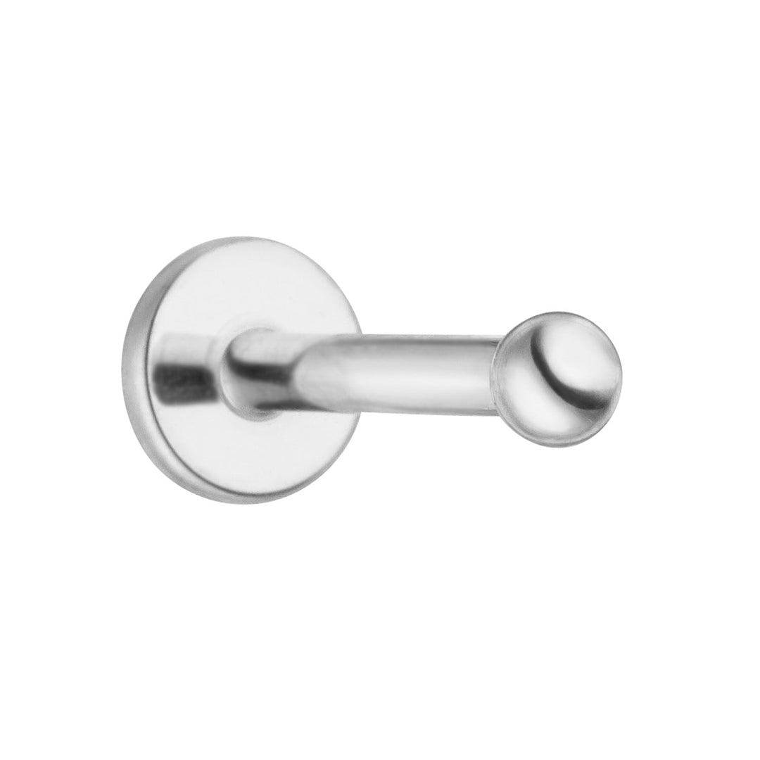 Flachpiercing Kugel Silber wasserfest Labret Titan