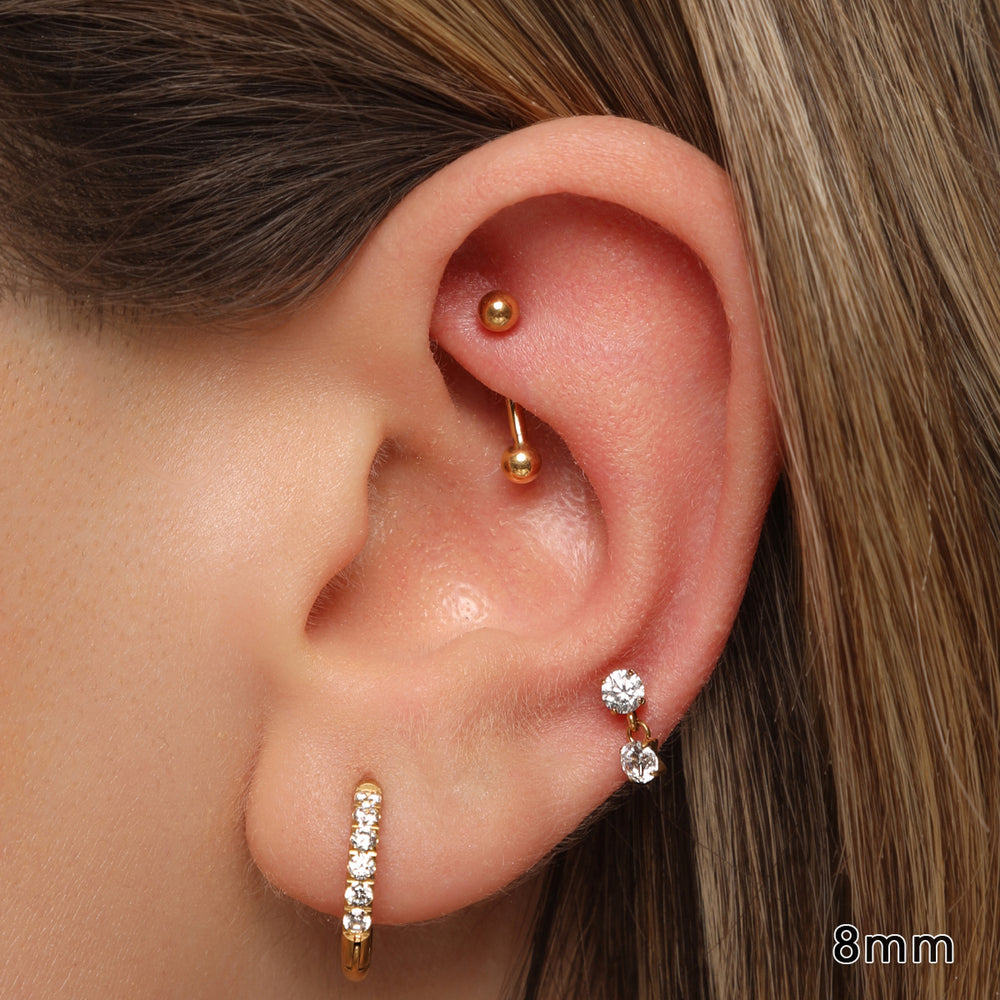 Rook Piercing 18K vergoldet Chirurgenstahl 316L