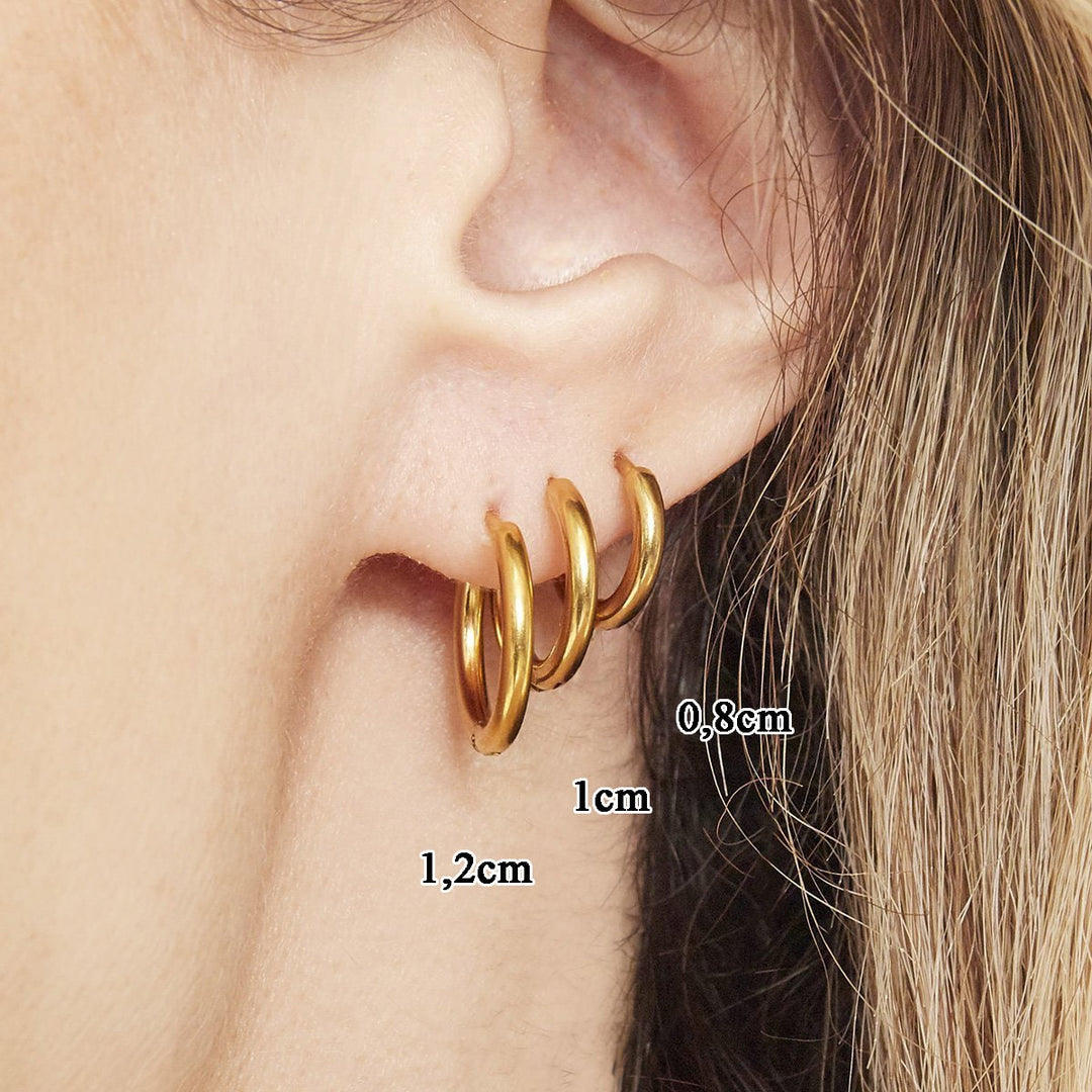 Wasserfeste Ohrringe in dezentem Stil 18K vergoldet