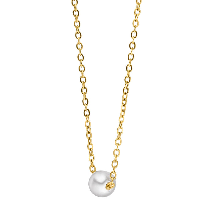 Perlen Halskette 18K vergoldet wasserfest einzelne Perle