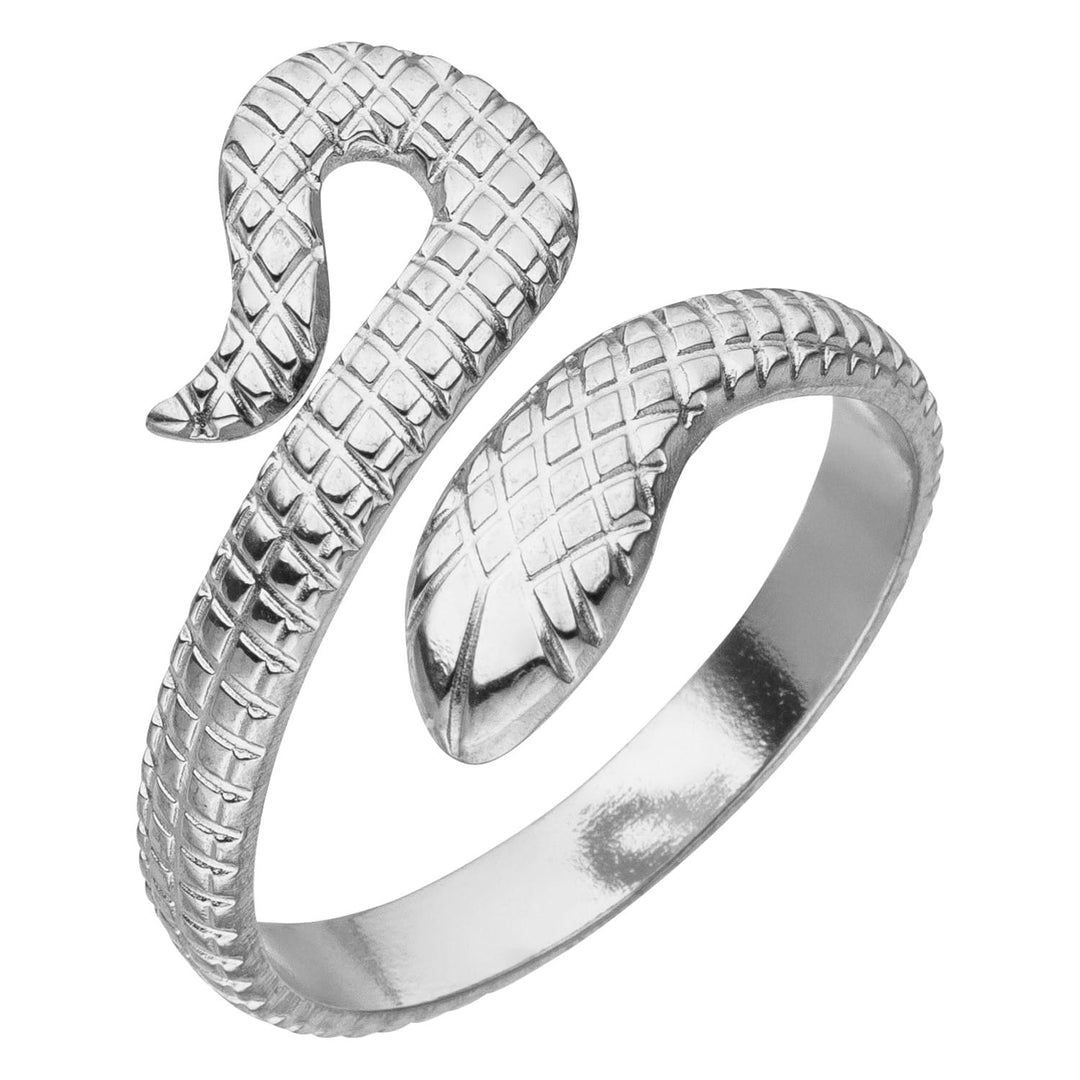 Schlangen Ring silber verstellbare Größe Edelstahl