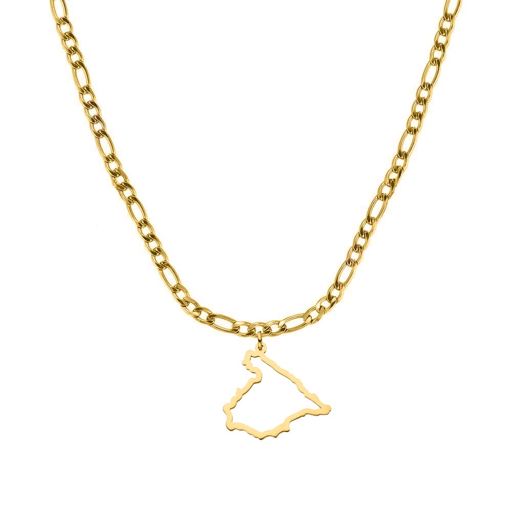 Spanische Halskette gold Landumriss Kette Spanien 14K vergoldet