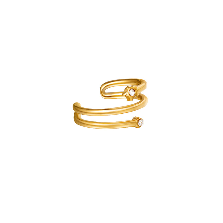 18K vergoldeter Spiralen Ear Cuff wasserfest aus Edelstahl