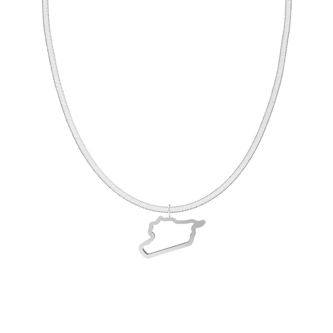Syrien Länder Kette Sleek Silber Syrische Halskette