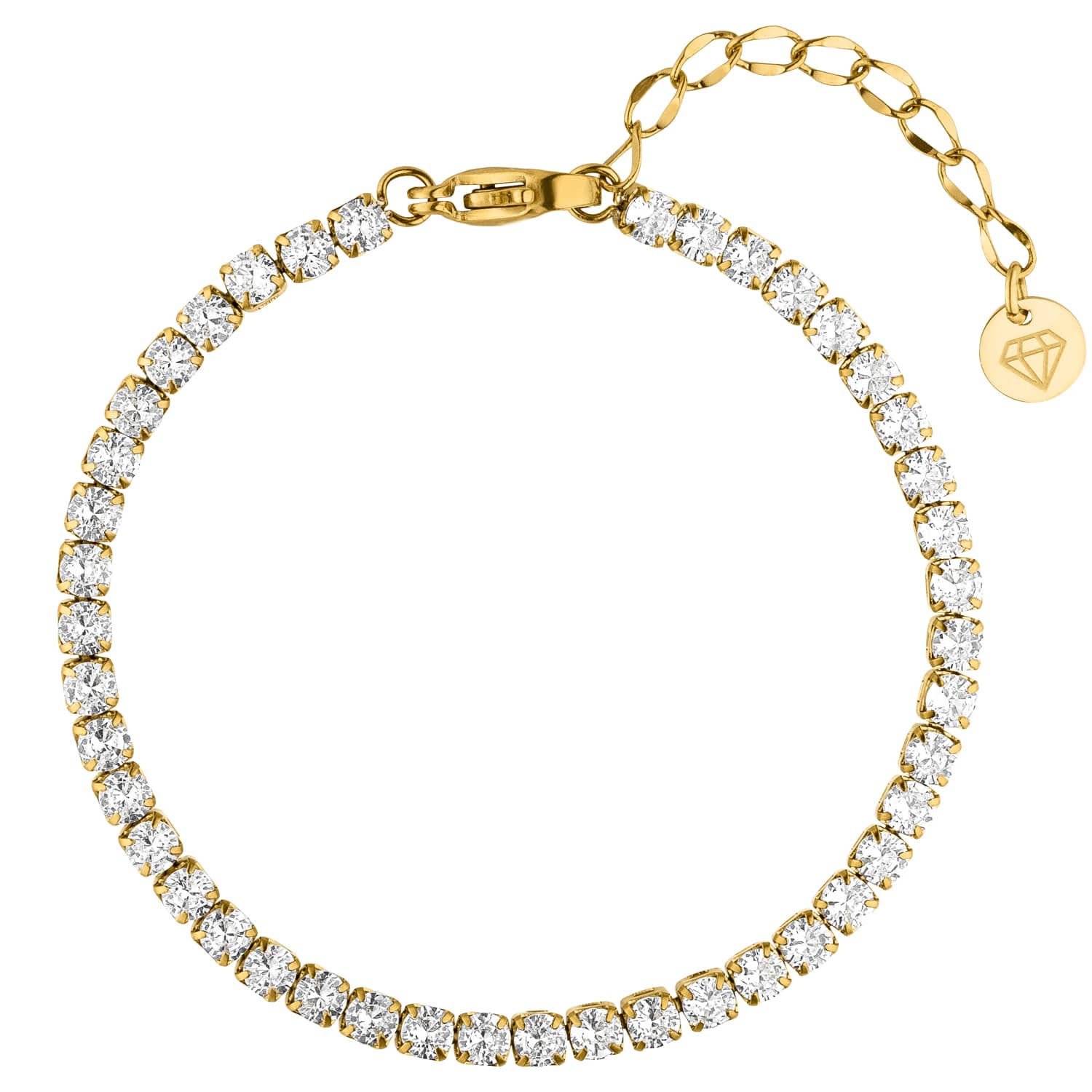 Tennis Armband gold 18K vergoldet wasserfest Zirkonia
