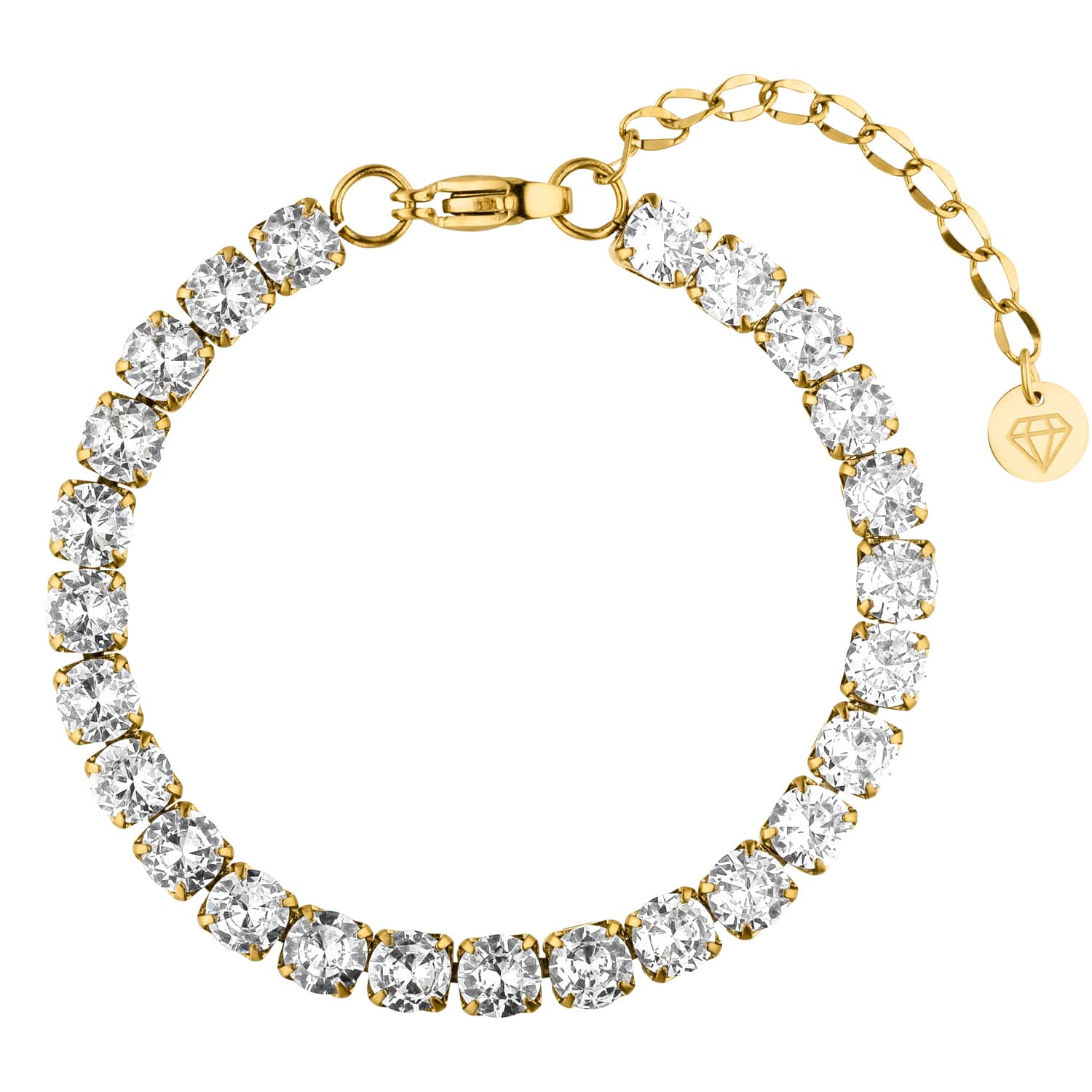 Tennis Armband 18K vergoldet 5mm Edelstahl wasserfest Frauen