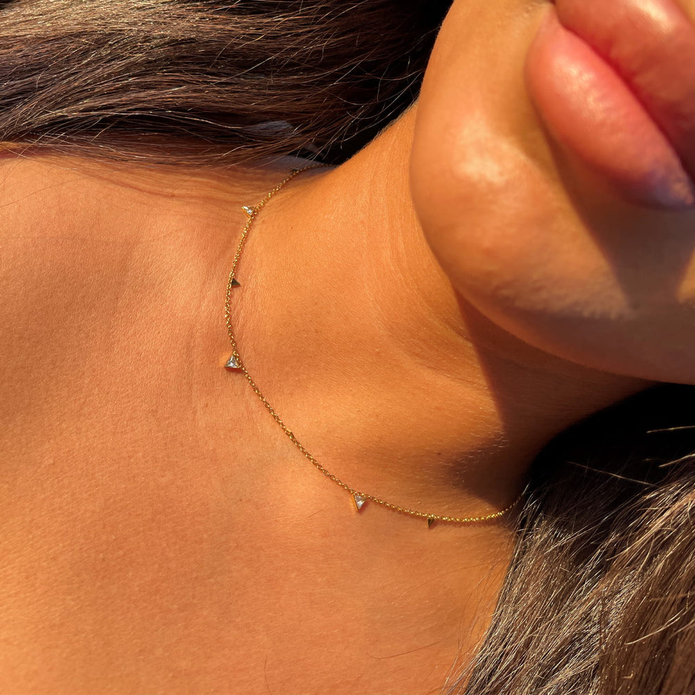 Filigrane Halskette für Frauen wasserfest 18K vergoldet