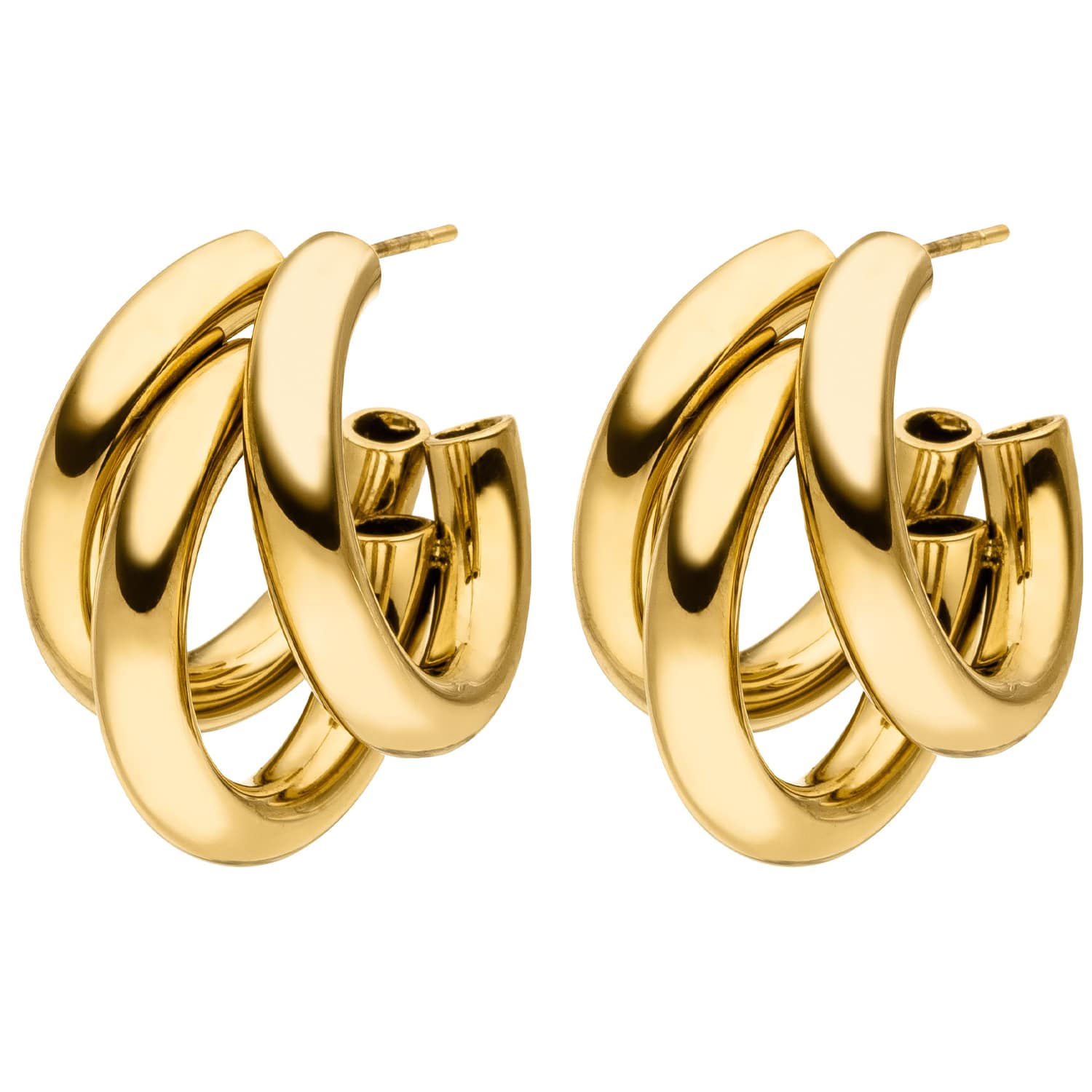 Purelei Spiral Ohrringe Edelstahl - 14K Vergoldet 27mm Statement Ohrstecker