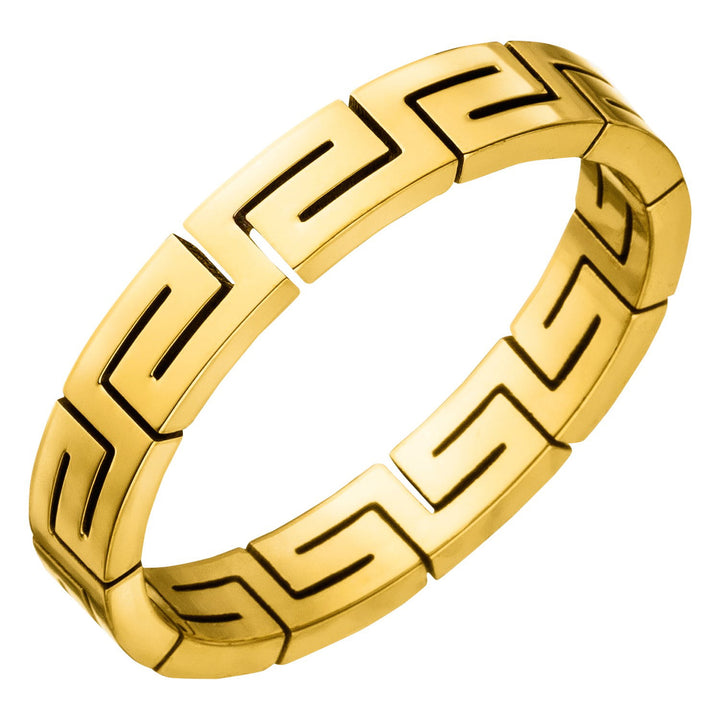 Ring Griechisches Muster 18K vergoldet Wellen Design
