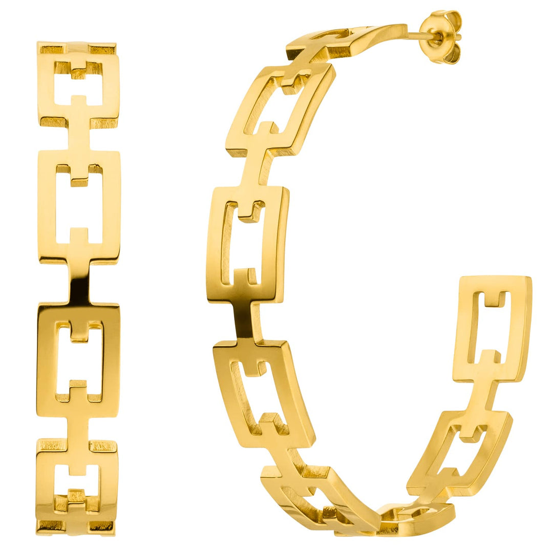 Chain Ohrringe 18K vergoldet Creolen Kettenstyle