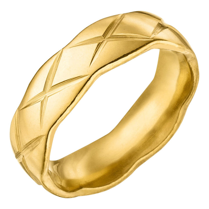 Vintage Ring Schnitte Gold Edelstahl wasserfest 18K vergoldet