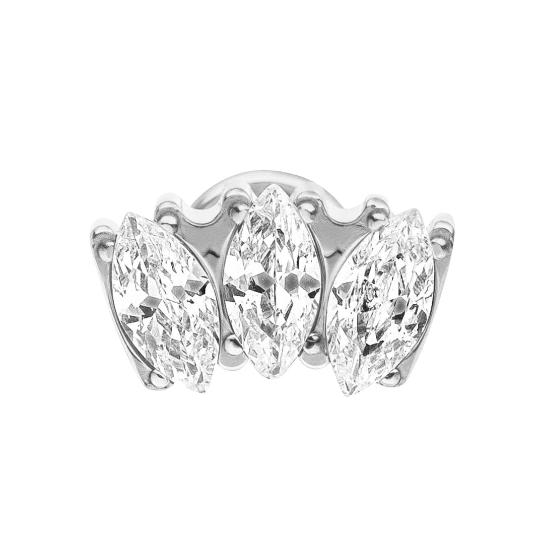 Lotus Blumen Piercing silber Titan wasserfest Zirkonia Steine