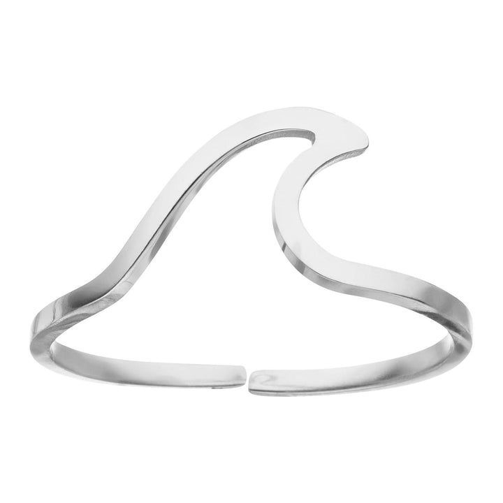 Wellen Ring in Silber aus Chirurgenstahl wasserfest größenverstellbar